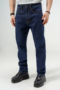 Lightweight Straight Jeans Dark Blue