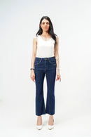 Dark Cropped Flare Jeans