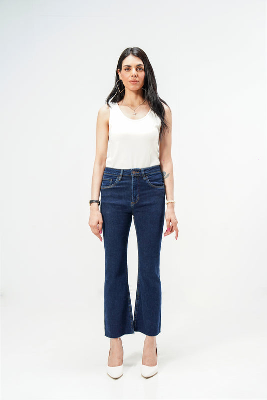 Dark Cropped Flare Jeans shop at Rockstar Jeans