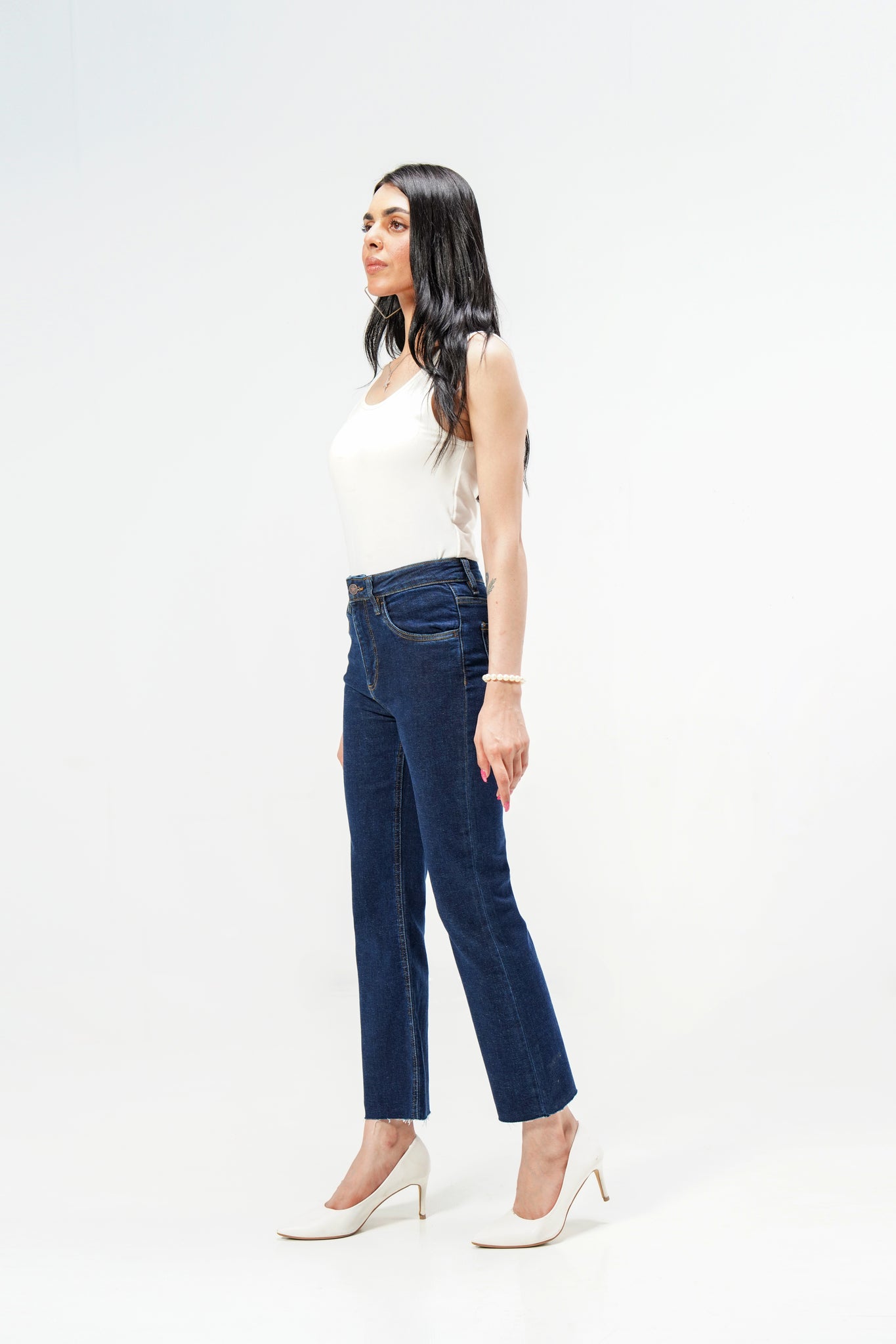 Dark Cropped Flare Jeans