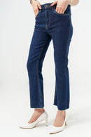 Dark Cropped Flare Jeans