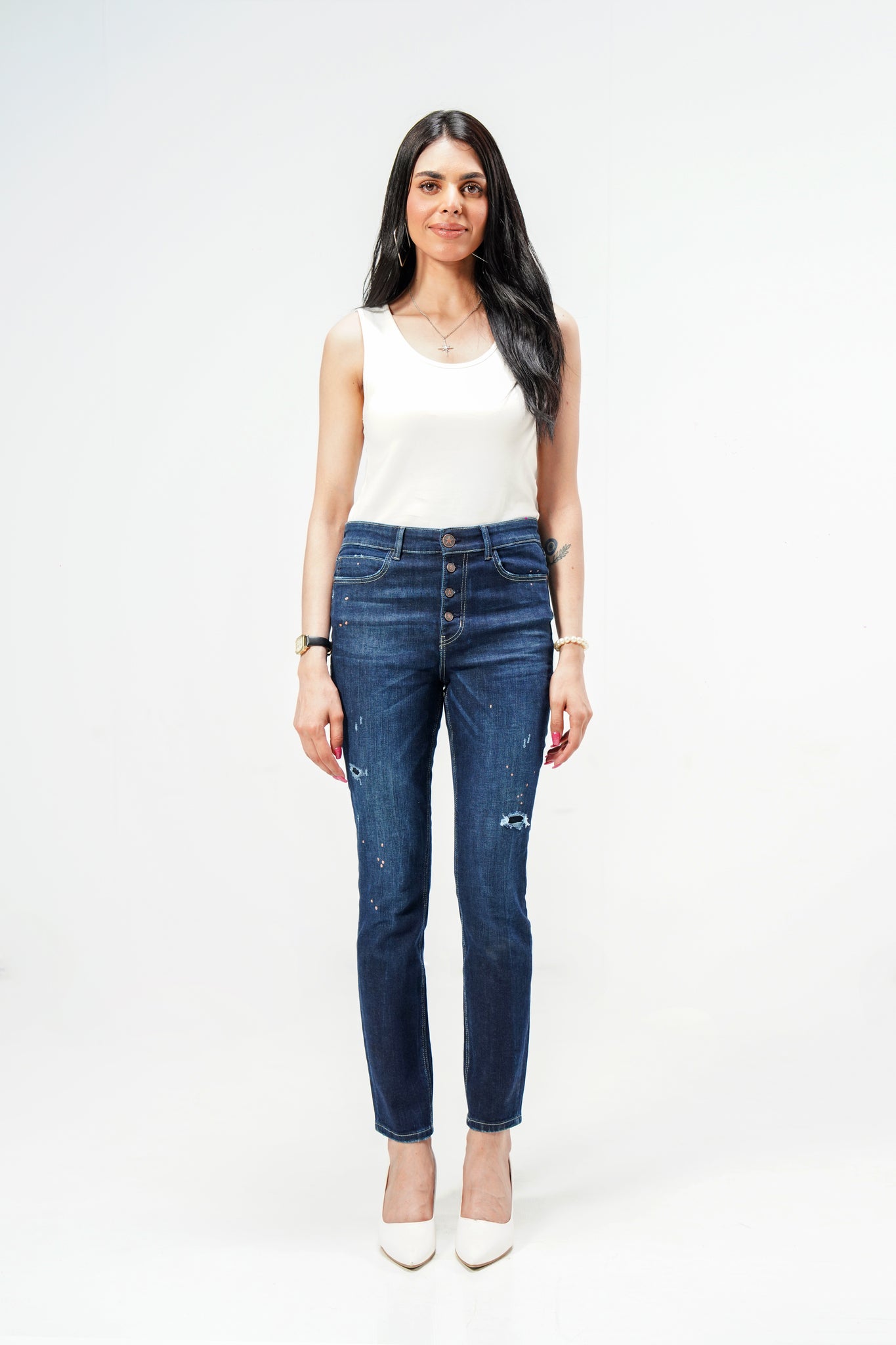 Splash Ripped Skinny Jeans
