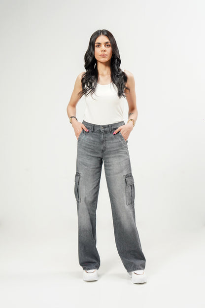 High Rise Wide Leg Cargo