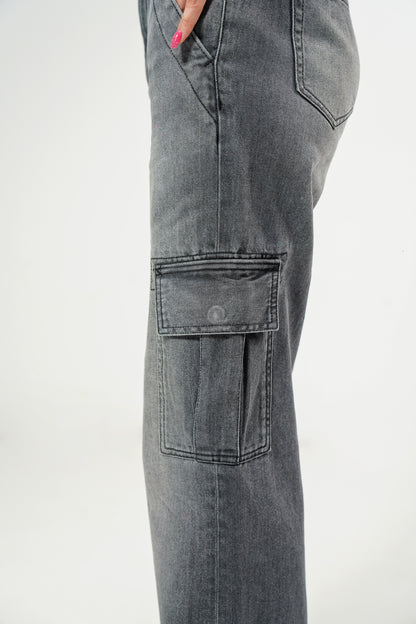 High Rise Wide Leg Cargo shop at rockstar jeans