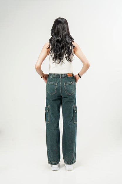 High Rise Wide Leg Cargo Vintage shop at rockstar jeans