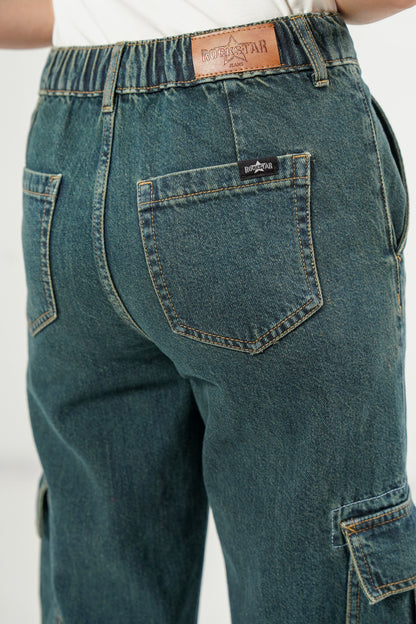 High Rise Wide Leg Cargo Vintage shop at Rockstar Jeans