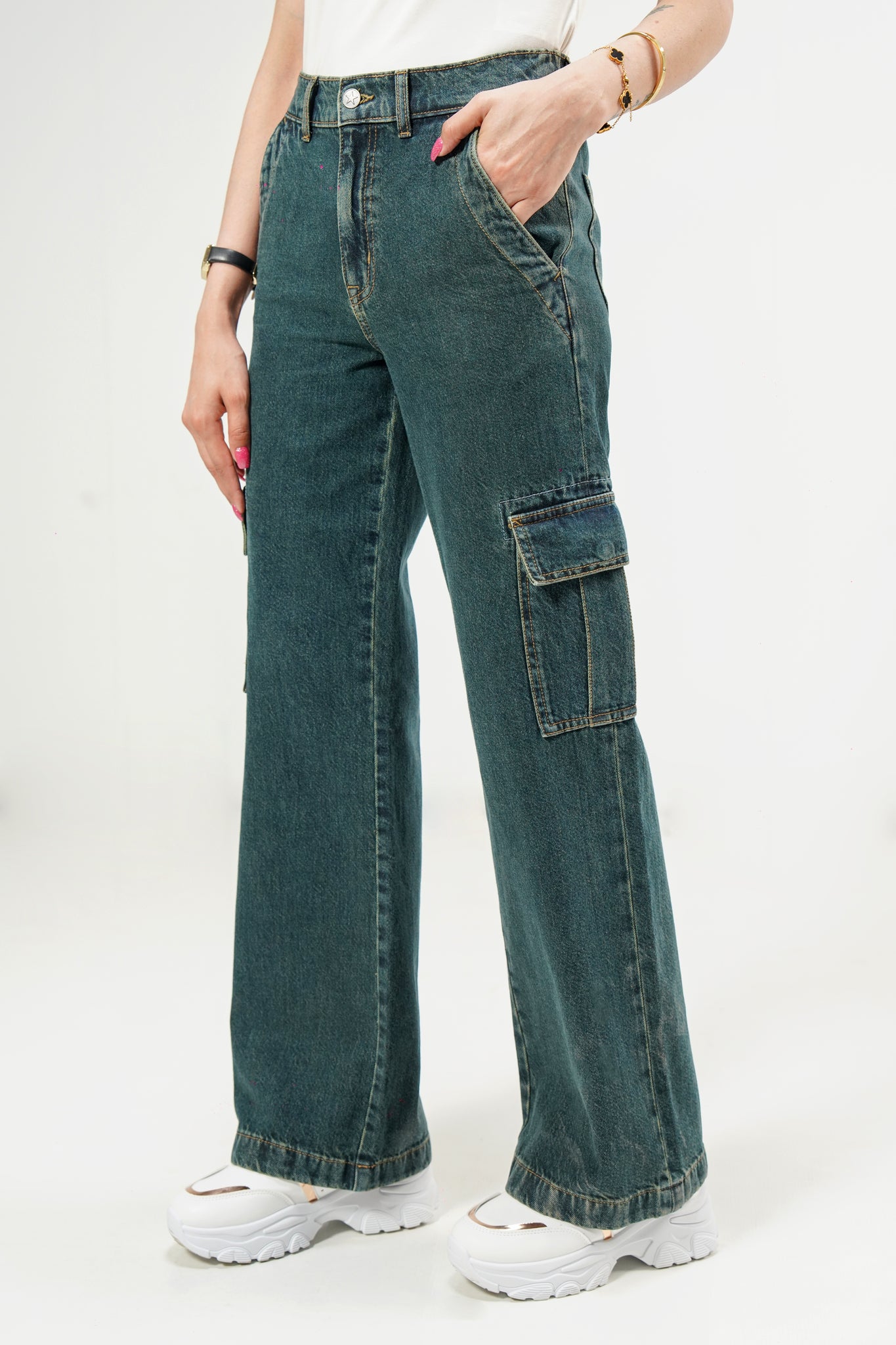 High Rise Wide Leg Cargo Vintage shop at Rockstar Jeans