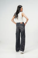 High Rise Wide Leg Cargo Grey