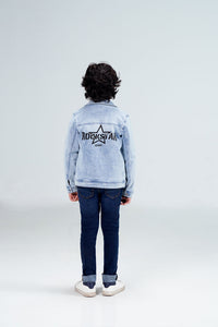 Boys Denim Trucker Jacket Acid Random Light Blue