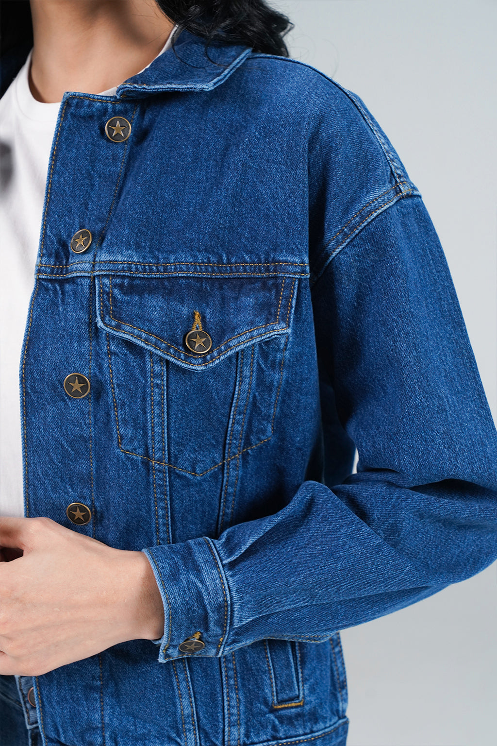 Denim jacket Medium Wash shop at Rockstar Jeans