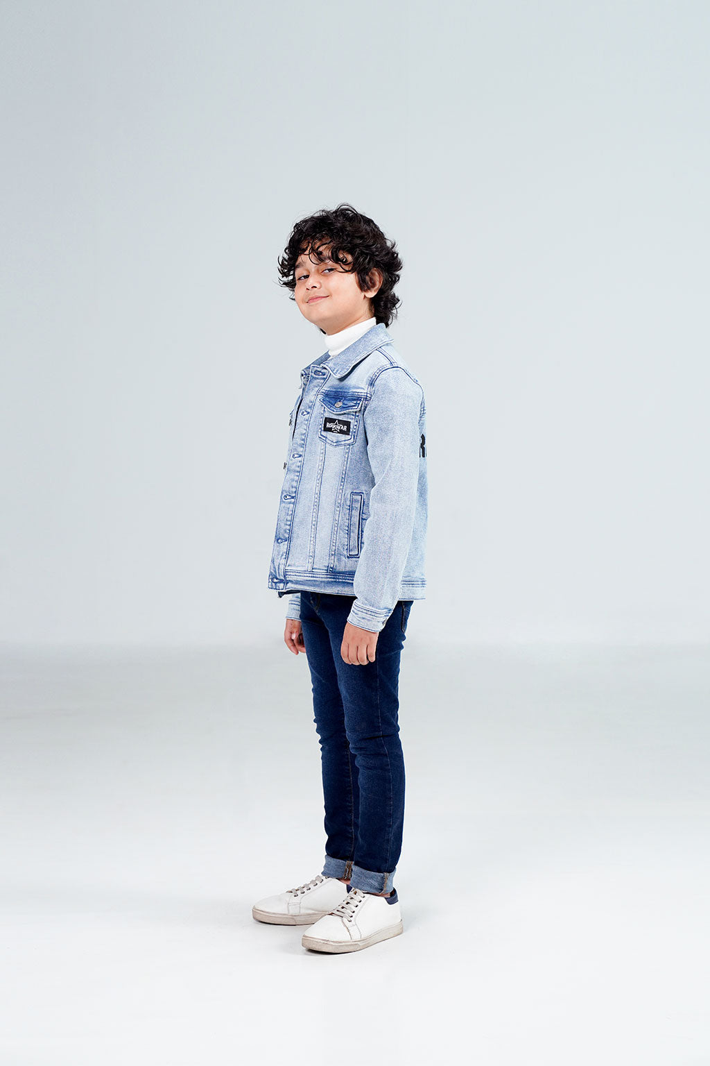 Boys Denim Trucker Jacket Acid Random Light Blue