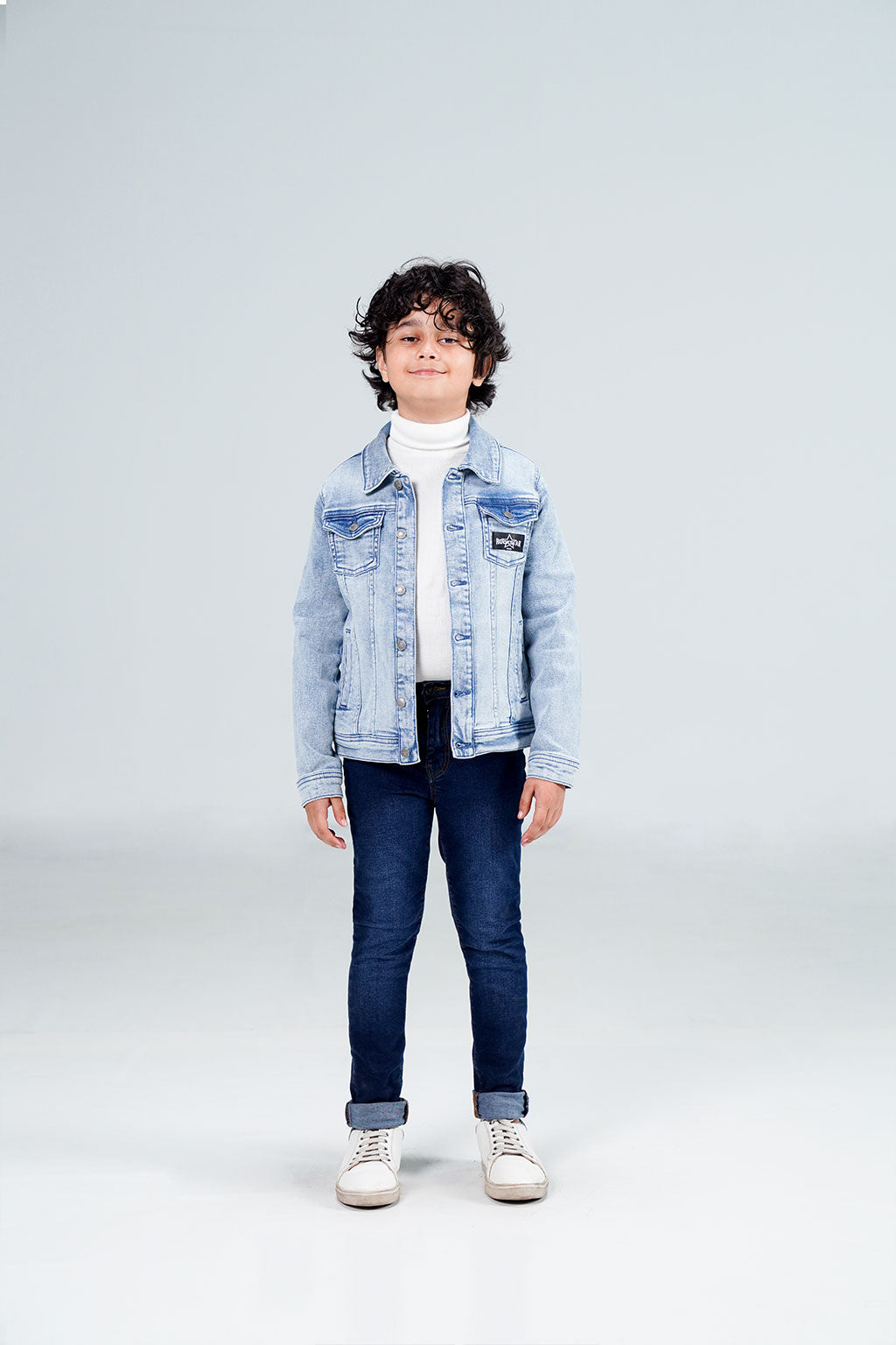Denim Sherpa Jacket Acid Random Light Blue