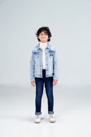 Denim Sherpa Jacket Acid Random Light Blue