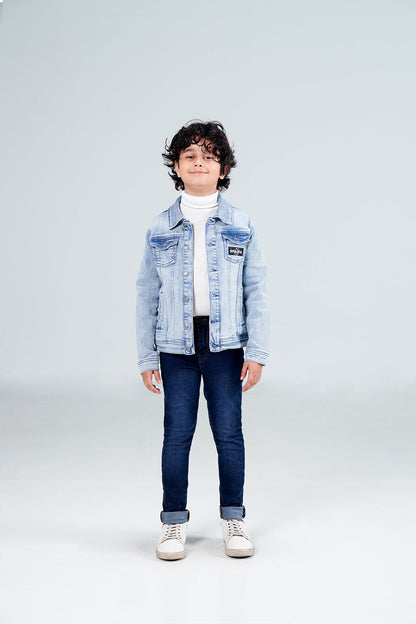 Denim Sherpa Jacket Acid Random Light Blue shop at Rockstar Jeans