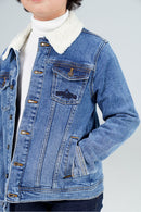 Denim Sherpa Jacket Dark Blue