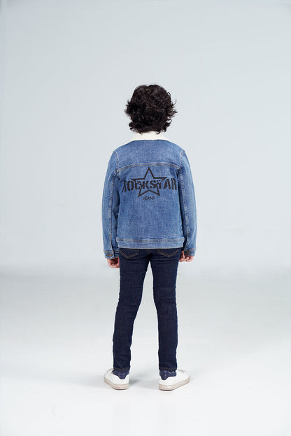 Denim Sherpa Jacket Dark Blue shop at rockstar jeans