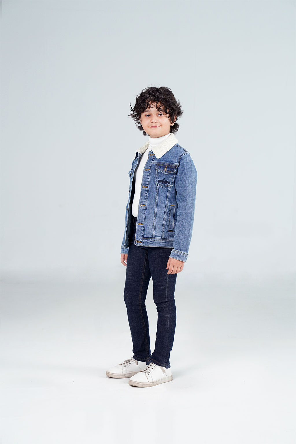 Denim Sherpa Jacket Dark Blue