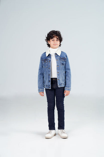 Denim Sherpa Jacket Dark Blue