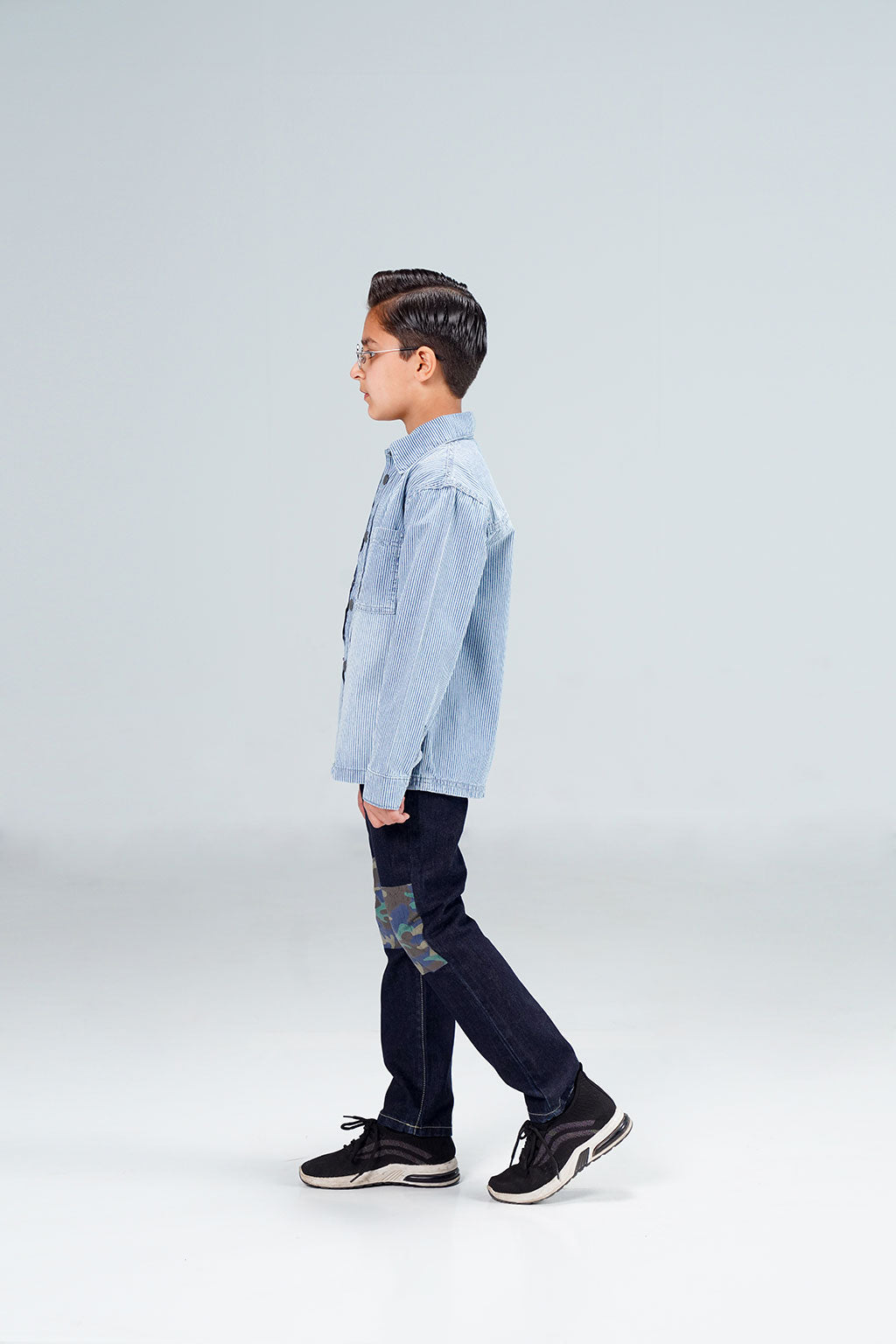 Striped Denim Overshirt shop at Rockstar Jeans