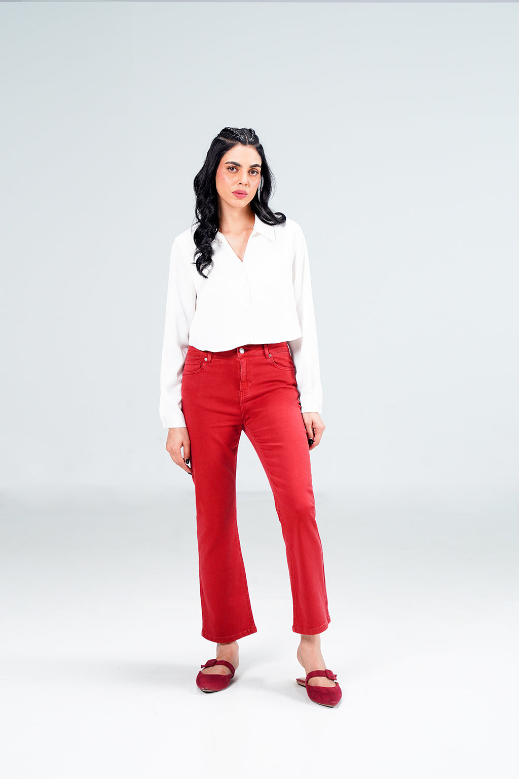 Maroon Bootcut Pant