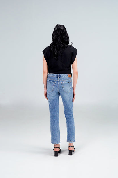 Mid Rise Ankle Straight Stretch