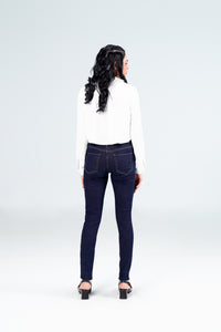 Skinny Fit With Eyelets Dark Wash