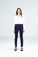 Skinny Fit With Eyelets Dark Wash