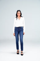 Skinny Fit With Eyelets Medium Blue