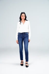 Skinny Fit With Eyelets Medium Blue