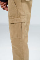 Straight Fit Cargos Brown