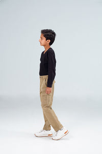 Straight Fit Cargos Brown