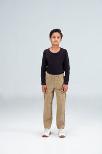 Straight Fit Cargos Brown