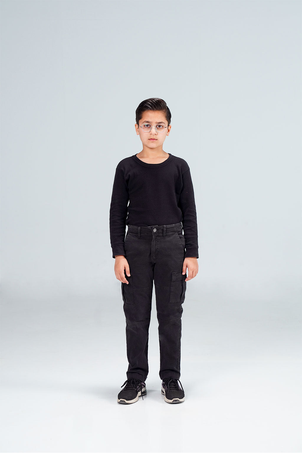 Straight Fit Cargos Black