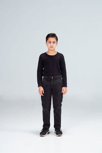 Straight Fit Cargos Black