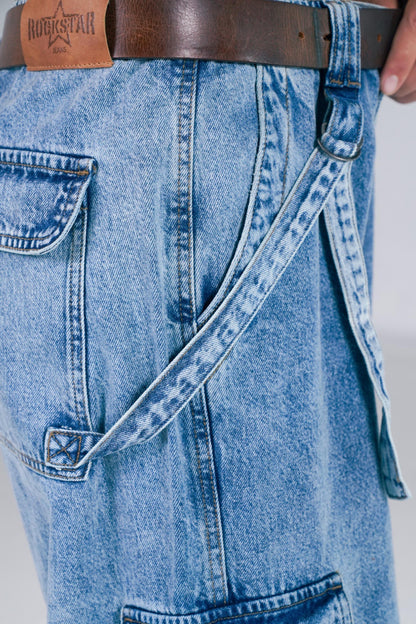 Baggy Acid Wash Cargos shop at Rockstar Jeans