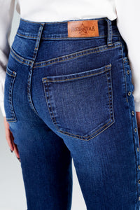 Skinny Fit With Eyelets Medium Blue