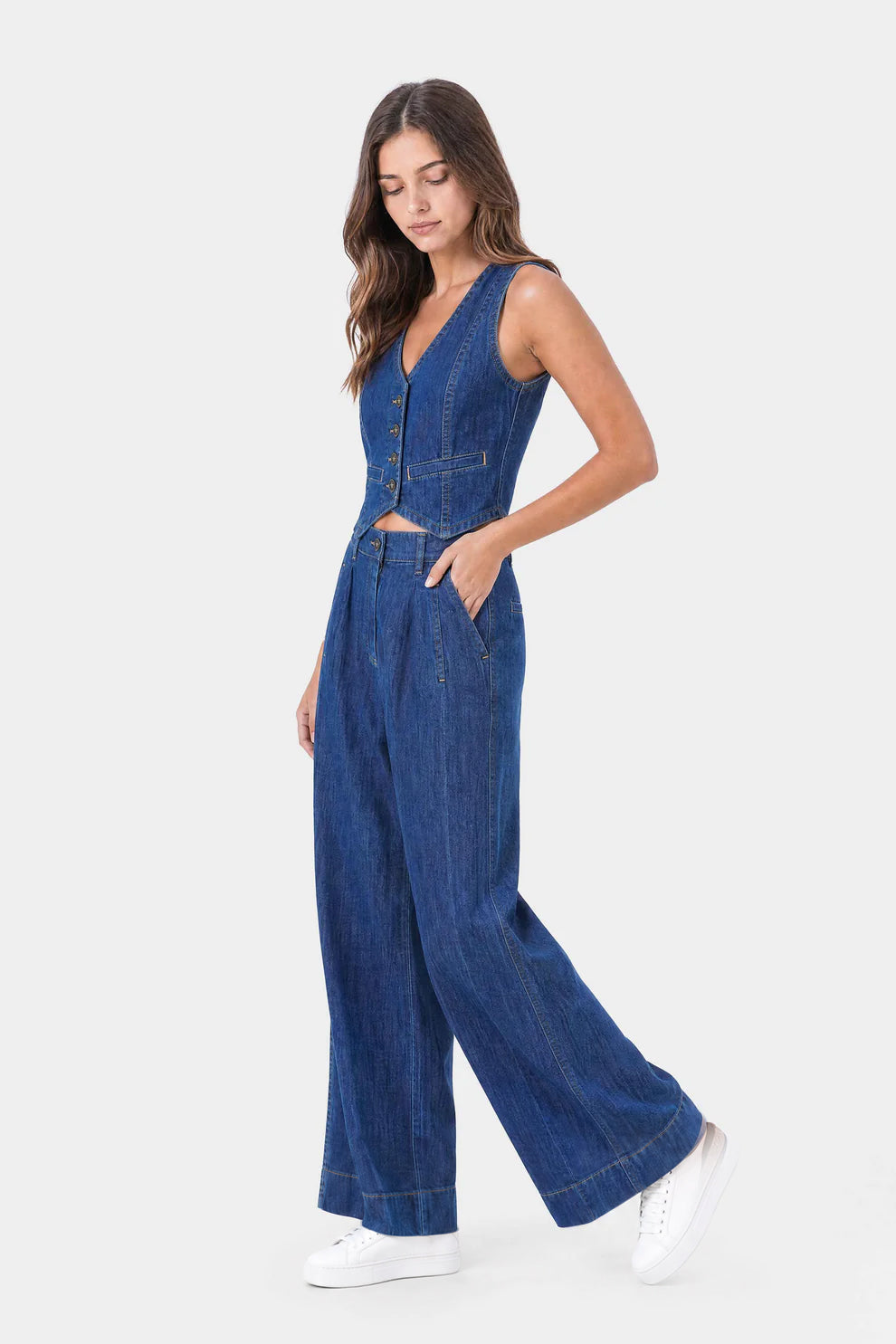 Lightweight Denim Limited Vest  Dark Blue